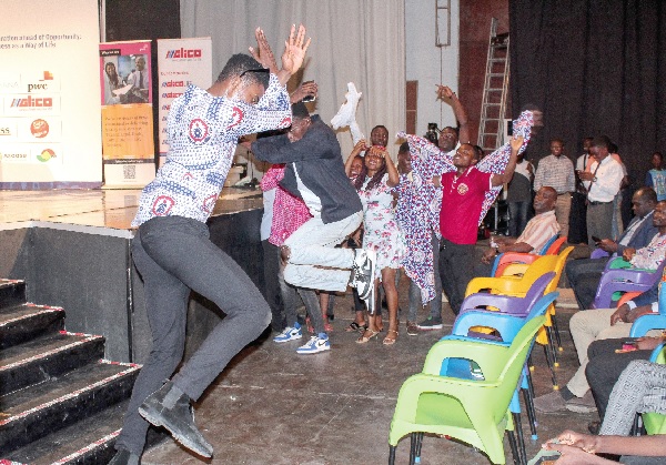 Jubilant students of UEW in ecstatic mood after emerging champions of the fifth edition of the TBSC.