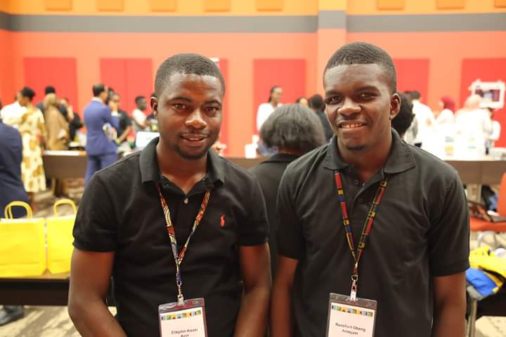 Mr Elikplim Kwasi Avor and Mr Ransford Obeng Aniagyei, the co-Founders of the Api-smart initiative at the SVC challenge held in Kigali, Rwanda.