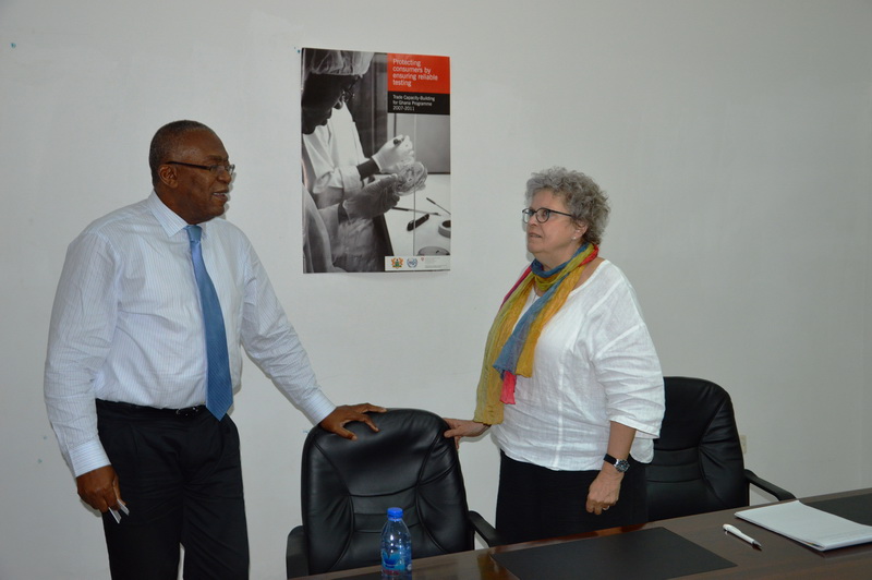 Mr Victor Mills  Left  and Carola Heider   Right  chatting after the meeting