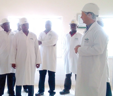 Mr Wouter Evers (right) explaining some of the operational activities of the company to the South African delegates