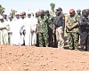  Lieutenant General Taoreed Lagbaja (arrowed), Nigeria’s Chief of Army Staff, with other community leaders praying at the grave of victims of an army drones attack