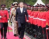 • King Willem-Alexander of The Netherlands reviews the honour guard after arriving to meet with William Ruto, Kenya's President, at State House in Nairobi, Kenya